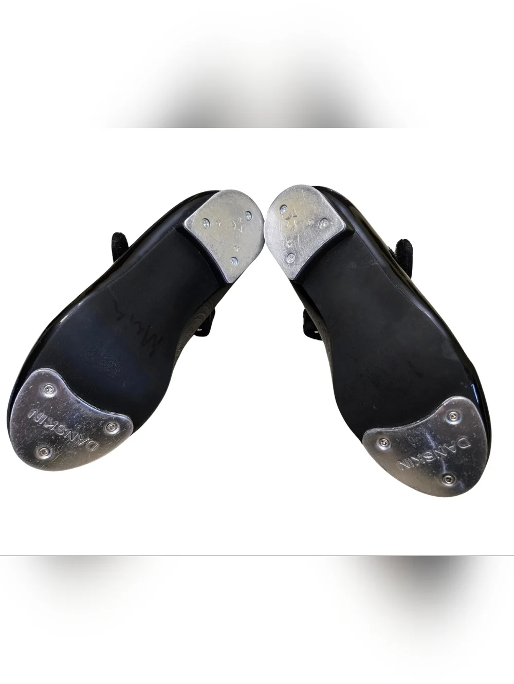 Danskin Girls Black Patent Mary Jane Tap/Dance With Loop & Hook Closure Size 10